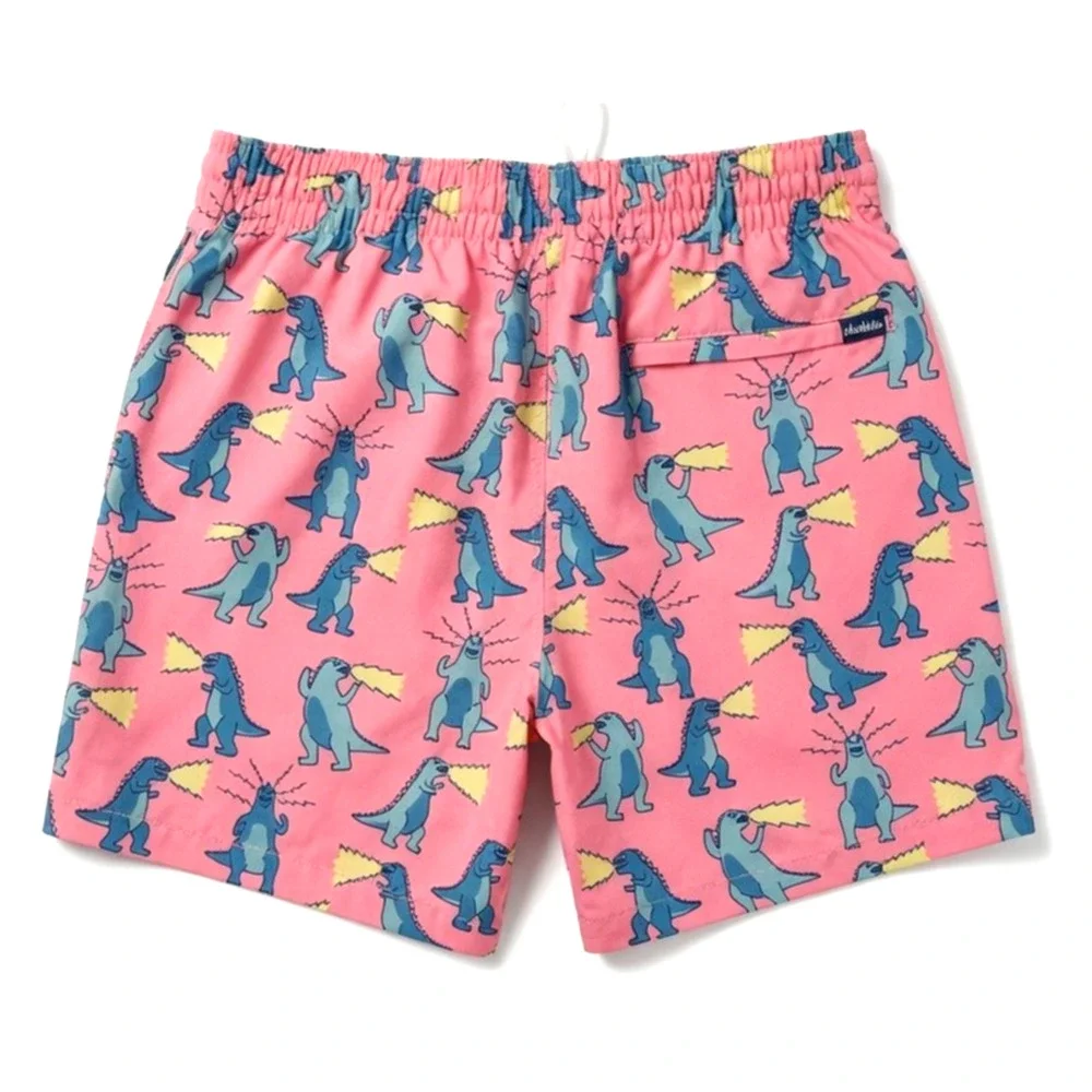 Chubbies The Dino Swim Trunks Lined Men’s size Medium in Pink Beach Summer Vacay
